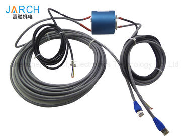 Ethernet-Schleifring elektrisch mit 1 Kanal, Energie/Signal durch gebohrte Schleifring Höchstgeschwindigkeit: 500RPM